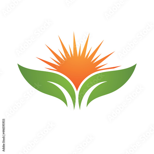Logos of green Tree leaf ecology
