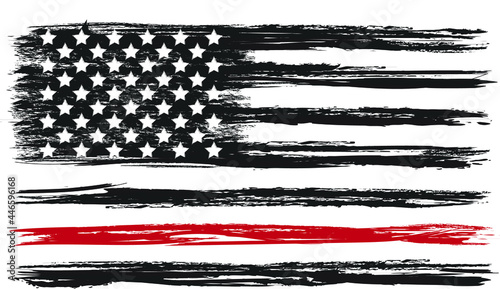 Vector of the Distressed usa Firefighter flag