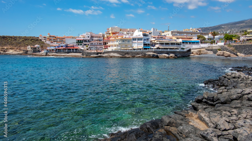 La Caleta, a resort on the western coast of the island with beautiful traditional architecture, local fish restaurants and tranquil atmosphere, Costa Adeje, Tenerife, Canary Islands, Spain