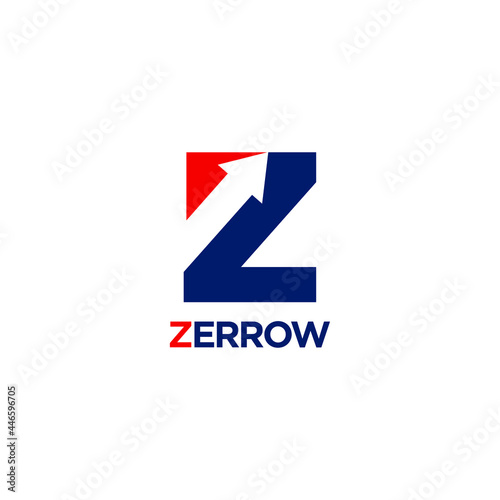 Letter Z and Arrow Symbol. Logo Design. Vector Illustration.