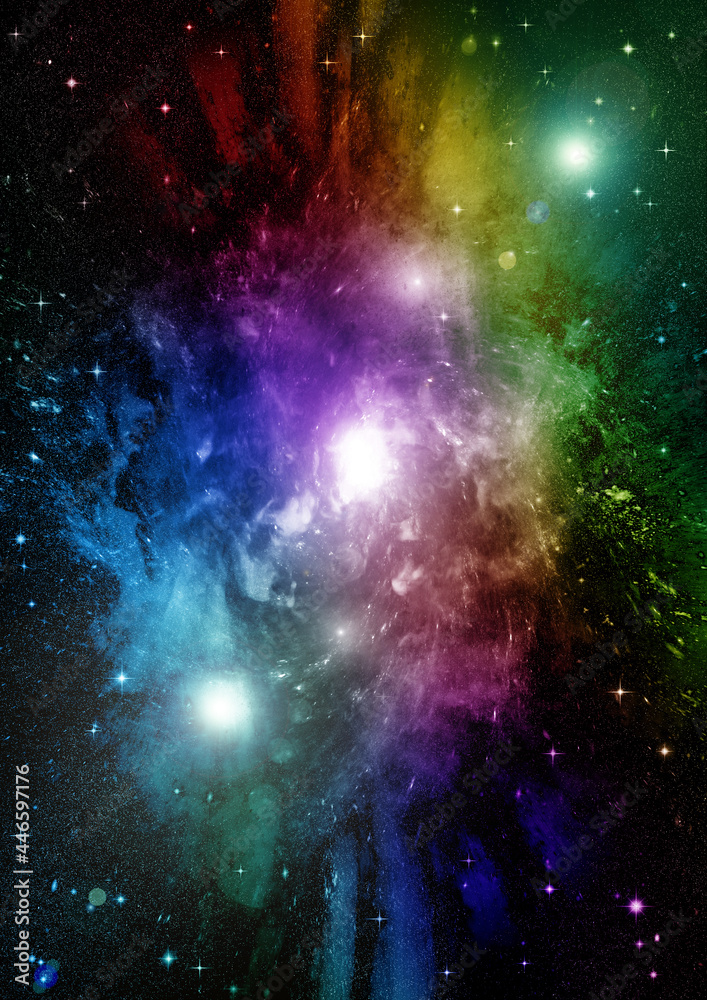 Obraz premium galaxy in a free space. 3D rendering