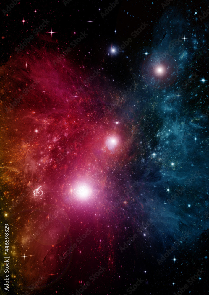 galaxy in a free space. 3D rendering