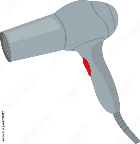 Vector emoticon illustration of a hair dryer