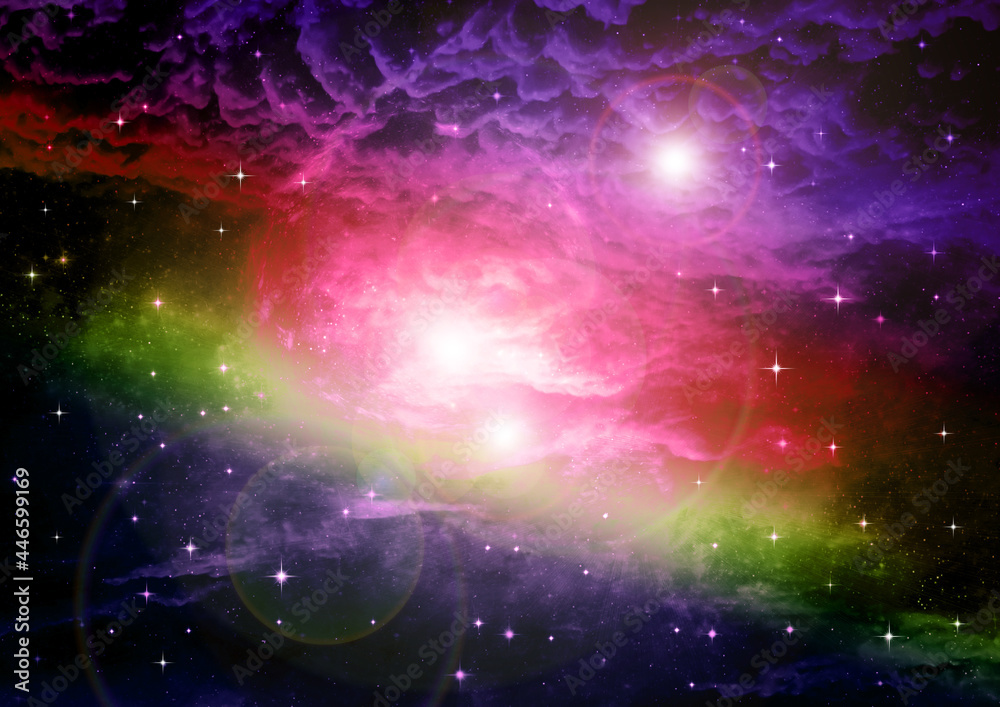Fototapeta premium galaxy in a free space. 3D rendering