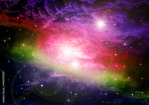 galaxy in a free space. 3D rendering