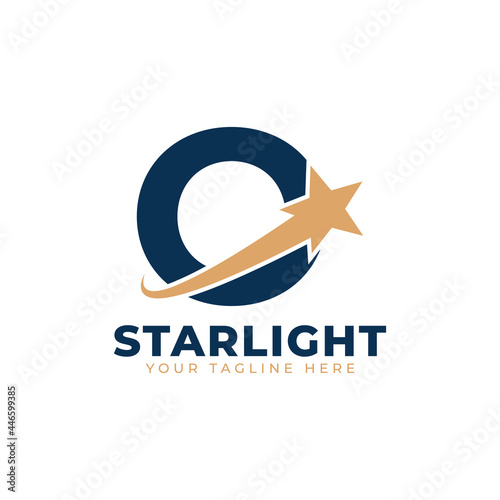 Letter O with Star Swoosh Logo Design. Suitable for Start up, Logistic, Business Logo Template