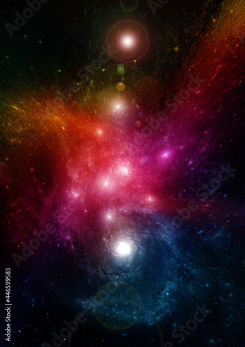 galaxy in a free space. 3D rendering