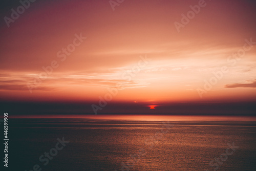 scarlet sunset on the sea