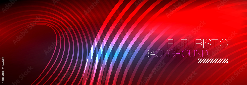 Dark abstract background with glowing neon circles. Trendy layout template for business or technology presentation, internet poster or web brochure cover, wallpaper Dark abstract background with glowing neon circles. Trendy layout template for business or technology presentation, internet poster or web brochure cover, wallpaper