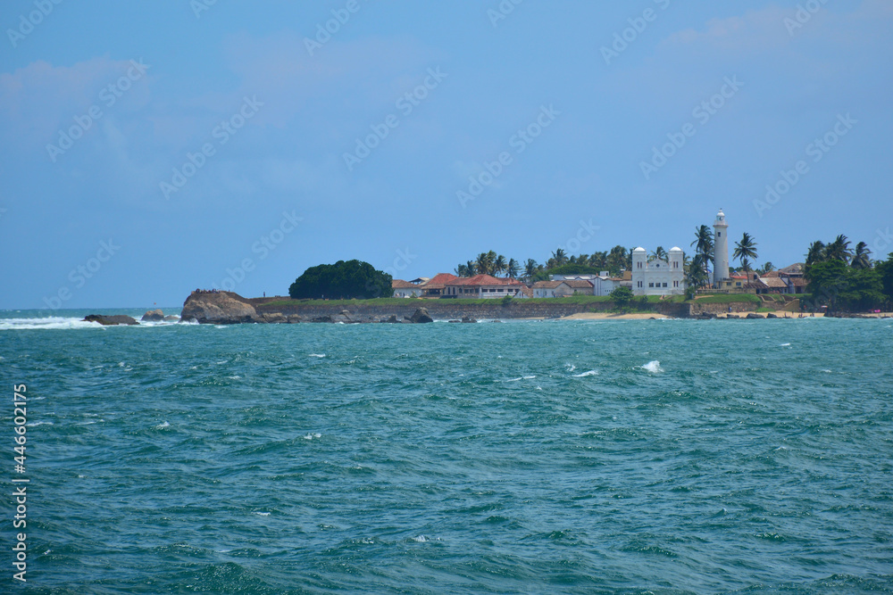 Island in the sea church in golle of sri lanka