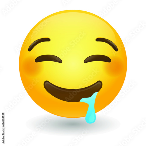 Drooling Emoji Icon Illustration. Drool Vector Symbol Emoticon Design Vector.