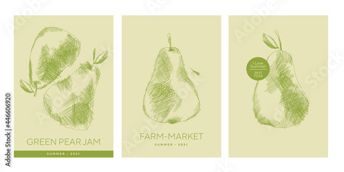 Green pear traditional draw...