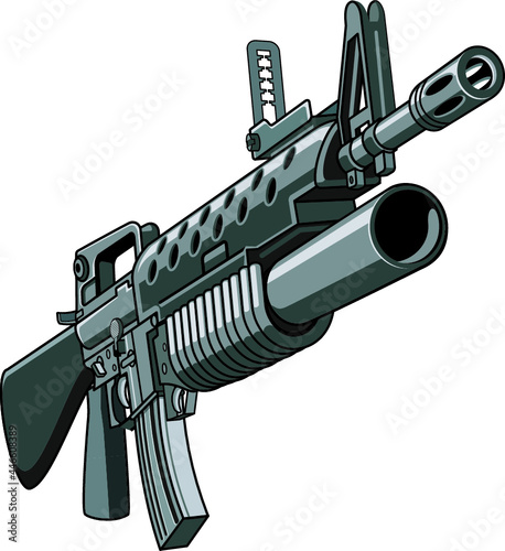 automatic assault rifle with grenade launcher