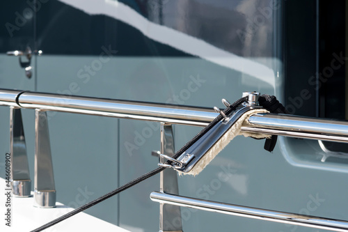 Details of a luxury yacht.