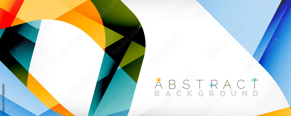 Minimal abstract background - color overlapping shapes on white with shadow lines. Vector Illustration For Wallpaper, Banner, Background, Landing Page Minimal abstract background - color overlapping shapes on white with shadow lines. Vector Illustration For Wallpaper, Banner, Background, Landing Page