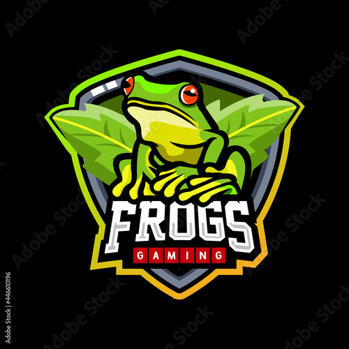 Frog mascot. esport logo design