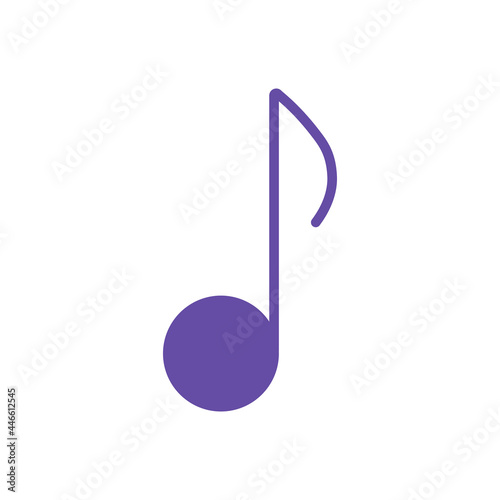 Music note flat isolated vector glyph icon