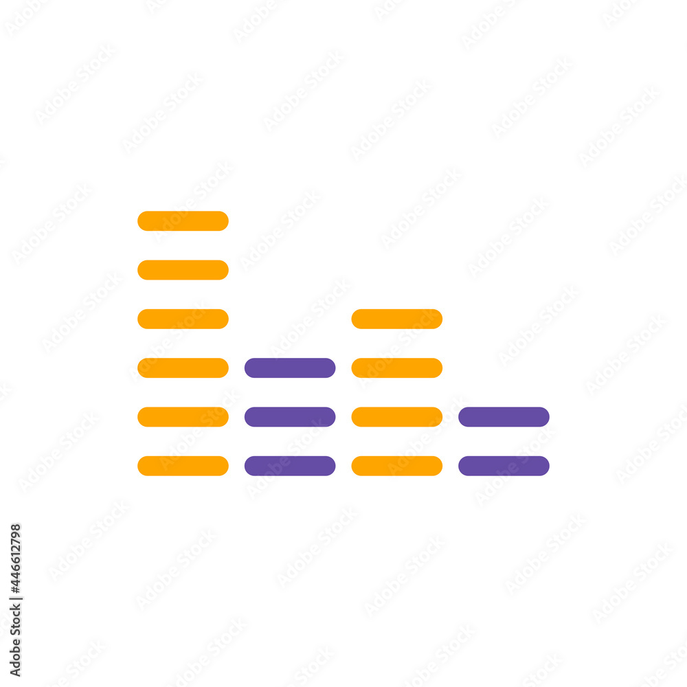 Equalizer, frequency with dashes vector glyph icon Equalizer, frequency with dashes vector glyph icon