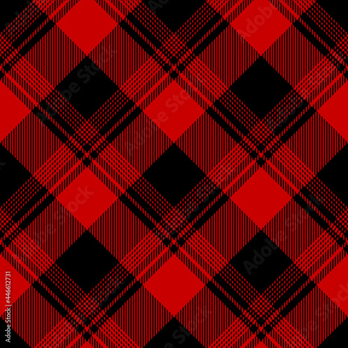 Check pattern in red and black. Buffalo plaid ombre tartan graphic vector background for autumn winter flannel shirt, dress, jacket, other modern fashion fabric print. Striped textured design.