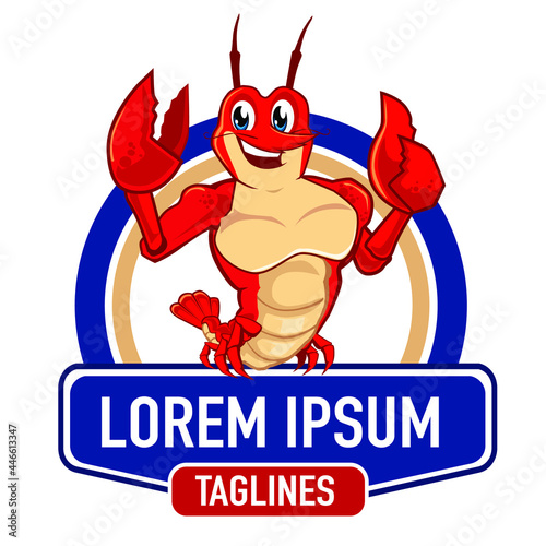 lobster logo cartoon in vector