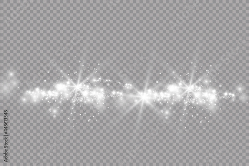 Glow light effect. Vector illustration. Christmas flash. dust