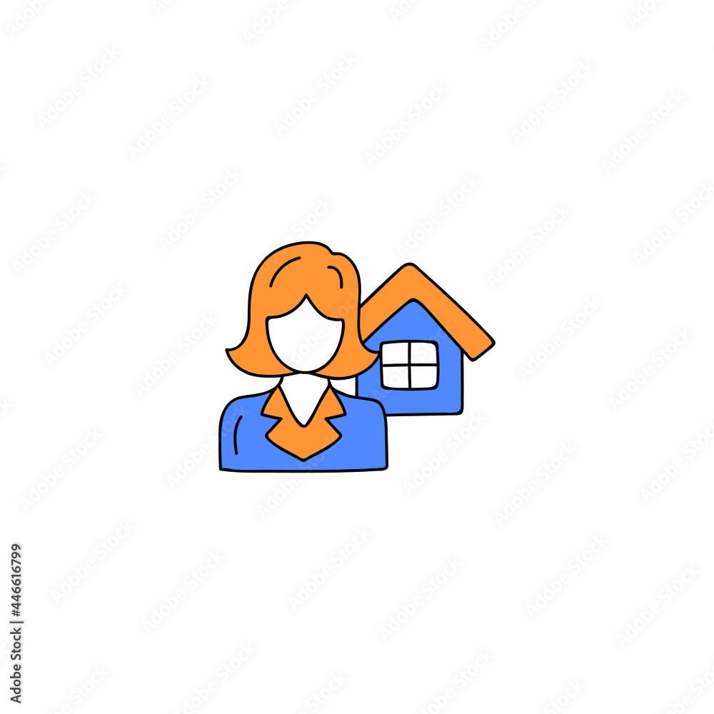 Estate Agent, house consultant, house sale icon in color icon, isolated on white background Estate Agent, house consultant, house sale icon in color icon, isolated on white background