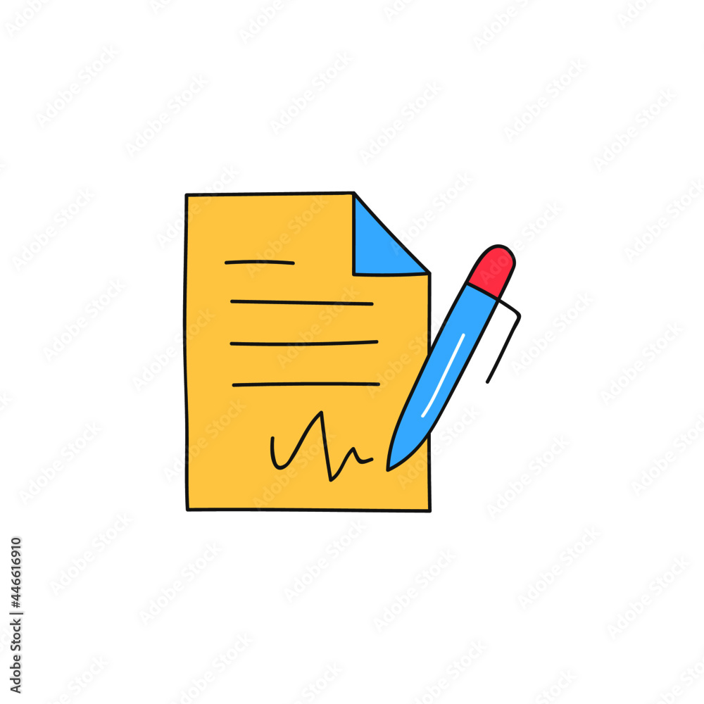 Agreement business document house icon in color icon, isolated on white background Agreement business document house icon in color icon, isolated on white background