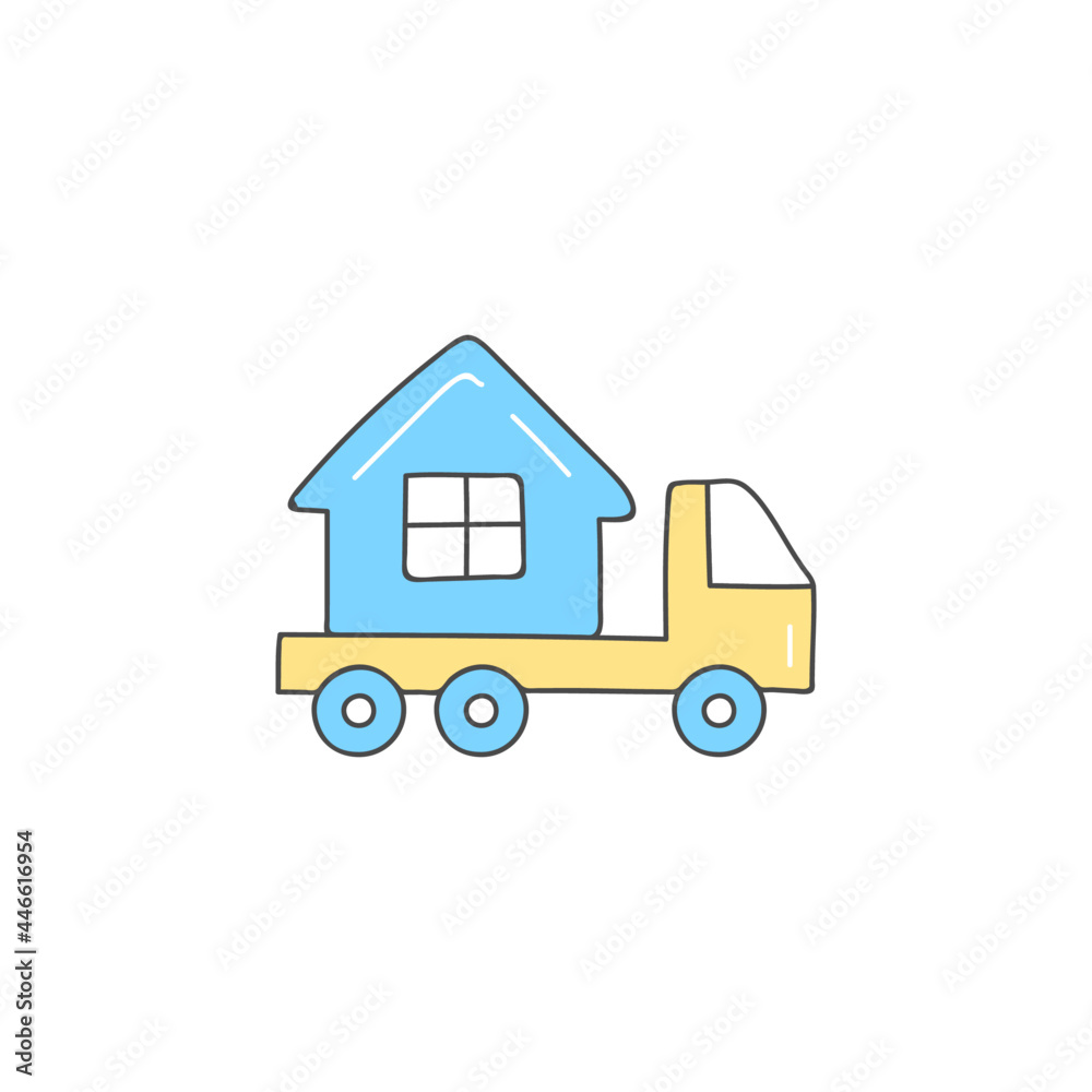 house, moving house relocation icon in color icon, isolated on white background house, moving house relocation icon in color icon, isolated on white background