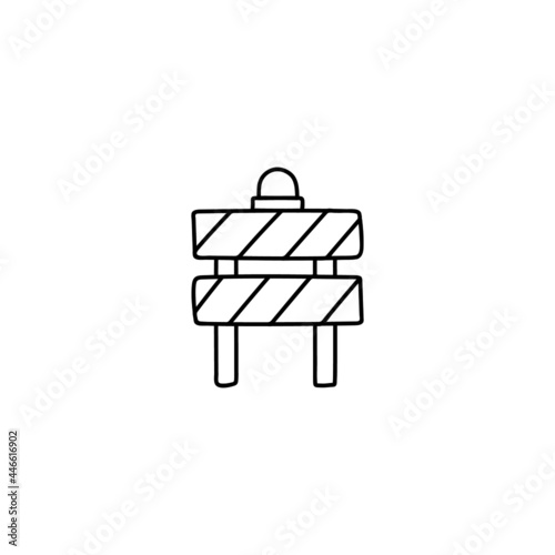 Under Construction icon, under repair icon in flat black line style, isolated on white background 