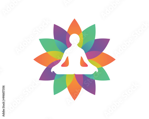 yoga meditation flower logo template 1