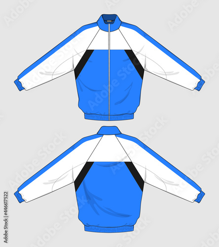 retro vintage windbreaker jacket template