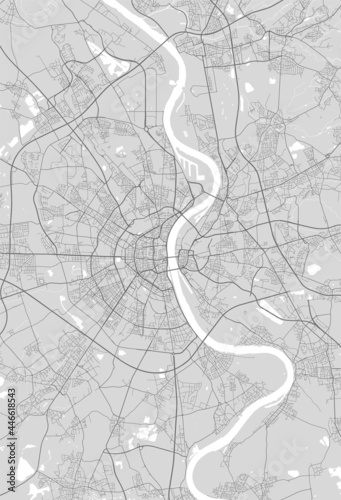 Urban city map of Cologne. Vector poster. Black grayscale street map.