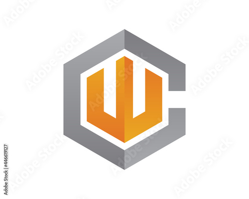 cw wc hexagon logo template