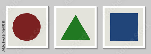 Geometric creative minimalist vector design for wall decoration, brochure and wallpaper, hand painted, abstract artistic trendy modern art composition in eps 10