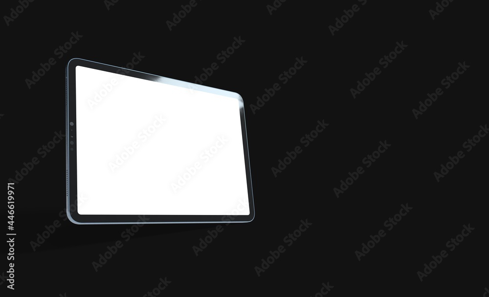 3D tablet with empty screen isolated digital black 3D tablet with empty screen isolated digital black