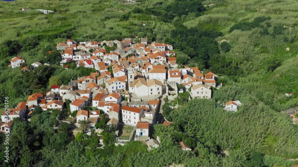 Aerial view of the Susak town, the Adriatic Sea in Croatia Aerial view of the Susak town, the Adriatic Sea in Croatia