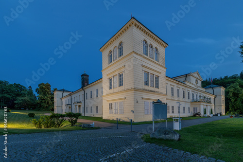 State Castle Kynzvart at night - castle is located near the famous west Bohemian spa town Marianske Lazne  Marienbad  - Czech Republic