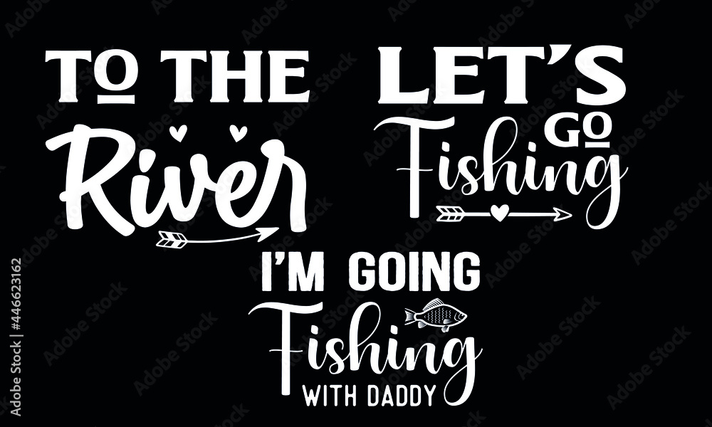 Obraz premium Fishing SVG T-shirt Design Bundle