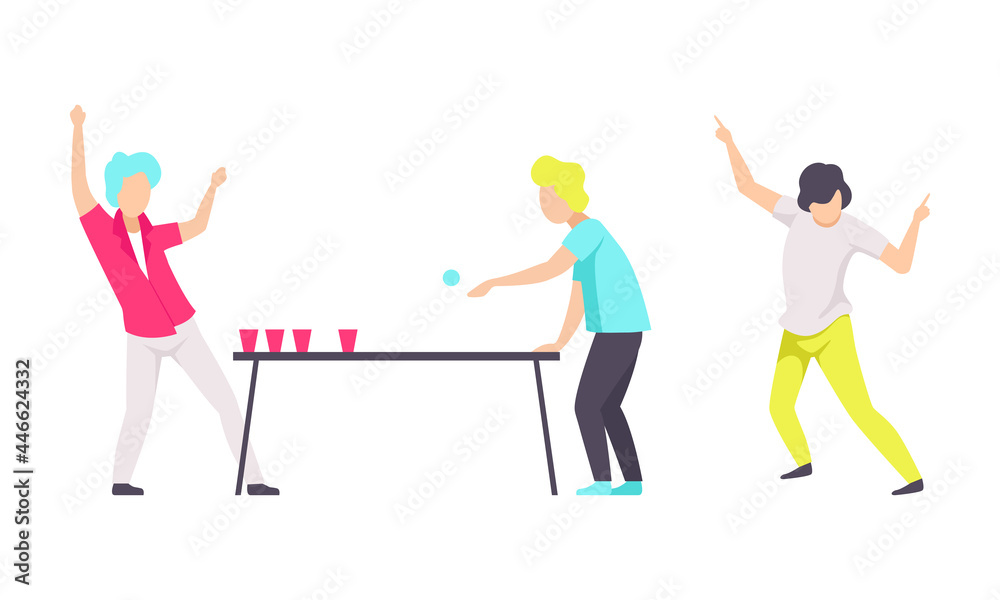 People Drinking Cocktails and Dancing at Party Flat Vector Illustration People Drinking Cocktails and Dancing at Party Flat Vector Illustration