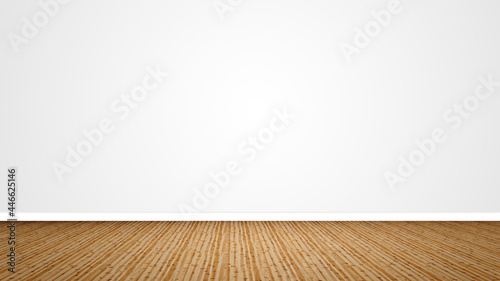 Fototapeta Naklejka Na Ścianę i Meble -  Concept or conceptual vintage or grungy brown background of natural wood or wooden old texture floor as a retro pattern layout on white. A 3d illustration metaphor to time, material, emptiness,  age