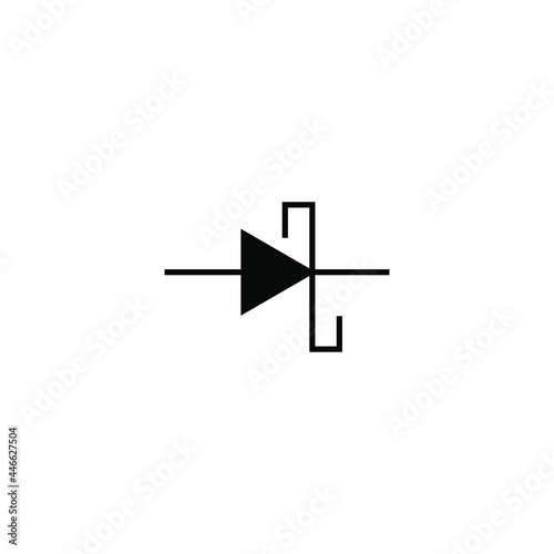 Schottky Diode vector symbol, Schottky Diode icon in electronic circuits photo