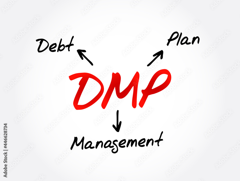 DMP - Debt Management Plan acronym, business concept background