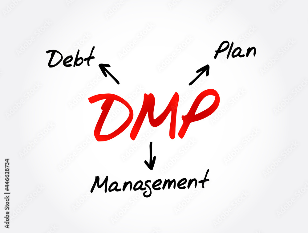 Fototapeta premium DMP - Debt Management Plan acronym, business concept background