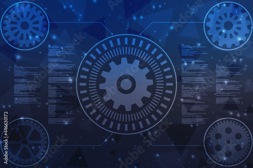 Gear technology background, Digital Abstract technology background, futuristic background, cyberspace Concept