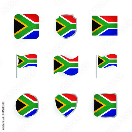 South Africa Flag Icons Set