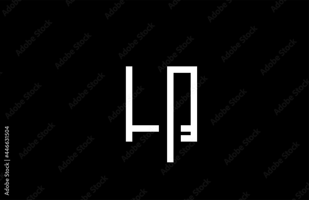 H line alphabet letter logo for business template. Simple creative icon design for lettering and identity in white and black