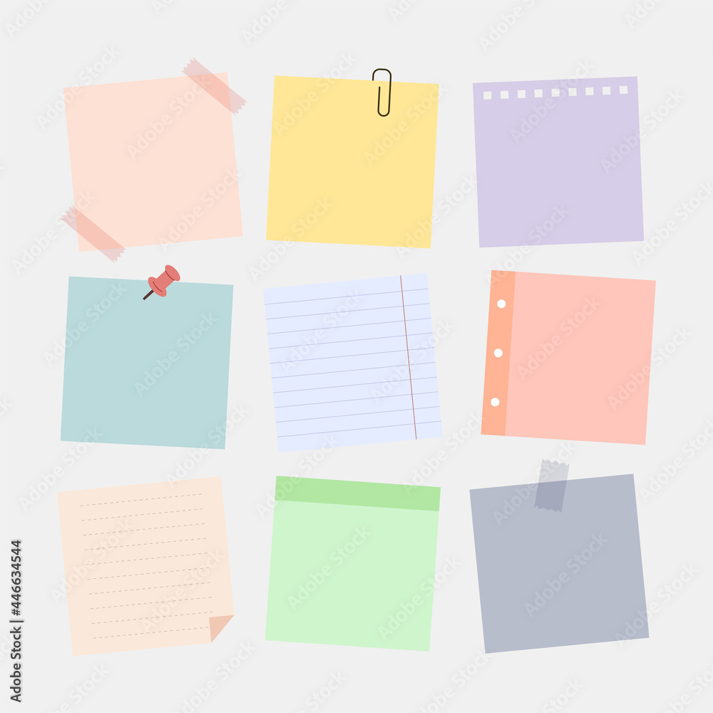 Set of Memo Stickers in Different Colors Set of Memo Stickers in Different Colors