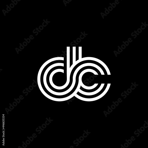 Letter DC logo creative modern monogram, many lines smooth geometric logo initials