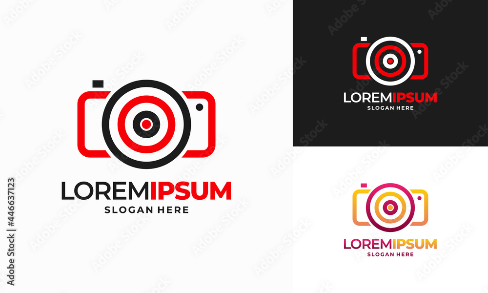 Photo Shot logo designs concept vector, Focus Target Icon Logo Design Element
