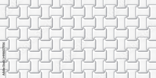 White cement brick tiles wall texture abstract background vector illustration